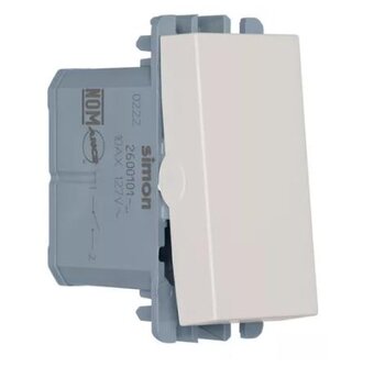 Módulo Interruptor Pulsador Sem Símbolo 10A 250V (2610152-030) Branco Simon - S26