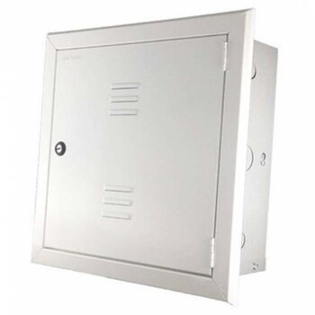 Caixa Passagem Telefone Fundo OSB 80x80x12cm. Embutir Aluminio Branca.