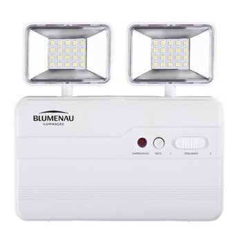 Luminária Emergência, Bloco Autônomo Led 2 Faróis 5W 1200 Lúmens Bivolt - Blumenau