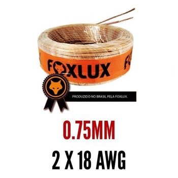 Cabo Bicolor Cristal 2x0,75mm (2X18AWG) - (Rolo com 100 metros)