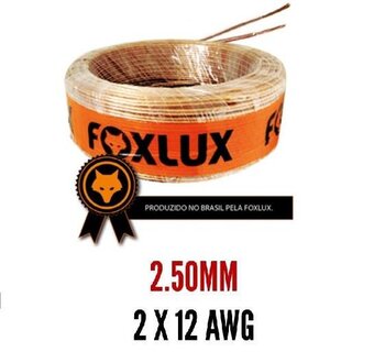 Cabo Bicolor Cristal 2x2,50mm (2X12AWG) - (Rolo com 100 metros)