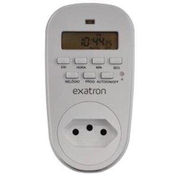Timer Temporizador Digital 40 Programações 10A Bivolt Branco - Exatron