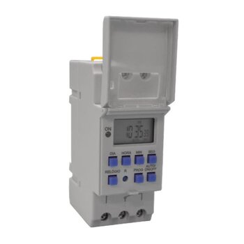 Timer Temporizador Digital DIN 40 Programações 16A. Bivolt Branco - Exatron