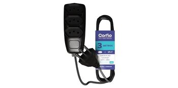 Extensão Preta Corfihome 10 Metros 2P+T  10A 250V  - Corfio