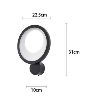 Arandela Led  Zahal 15W 3000K Preta  2510 - Nordecor