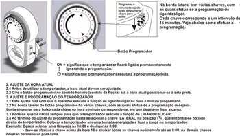 Timer Temporizador Analogico 96 Programações 10A Bivolt Branco - Decorlux