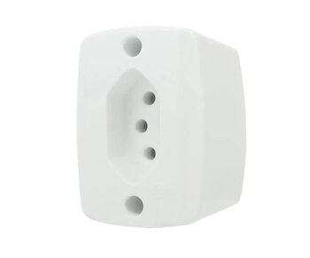 Tomada Sobrepor Retangular Bipolar 2P+T 10A 220V. Branca (16516) - Ilumi