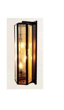 Arandela Shine Sextavada 60cm 2xE27 Preta - Ideal Iluminação