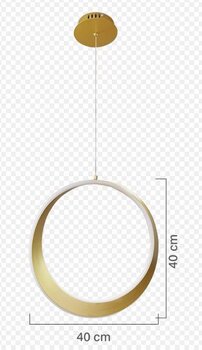 PEND. ARCANJO. 46W 3000K. 40X40CM. DOURADO