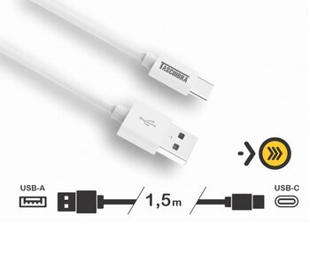 Cabo Usb-A para Usb-C De 1,5M. 3A. Tipo C Carregamento Rápido Branco - Taschibra