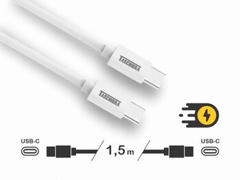 Cabo Usb-c De 1,5M. 3A. Tipo C Carregamento Rápido Branco - Taschibra