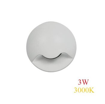 Balizador de LED Redondo Embutido Branco Ø5cm (3000K - Branco Quente) Bivolt 3W - MBLED