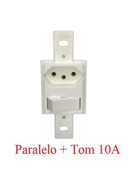 Modulo Interruptor Com 01 Tecla Paralelo E Tomada 10A 250V (13328731) Branco Klin - Weg