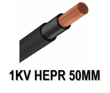Cabo 1KV. Hepr. Flex.  50,00mm. Preto - Por metro