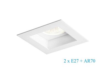 Spot Embutir Branco Quadrado (9050) 2xE27 + AR70 24,5cm x 24,5cm Bivolt - Inside