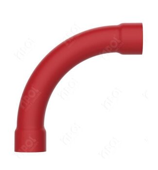 Curva Longa com Bolsa 1 90° Vermelha - Inpol