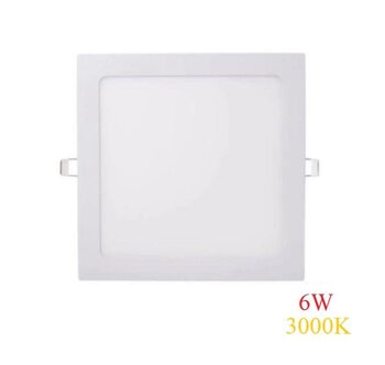 Painel de Embutir LED Quadrado Branco (3000K - Branco Quente) 12cm x 12cm Bivolt 6W - MBLED