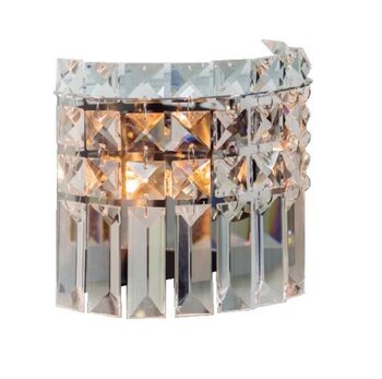 Arandela Paris Redonda Cristal Transparente Ø16cm x 8cm Bivolt 1xG9 - Bronzearte LLUM