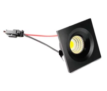 Mini Spot LED Elysa Quadrado Embutir Preto (3000K - Branco Quente) 4,6cm x 4,6cm Bivolt 3W - Nordecor