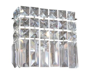 Arandela Paris Quadrada Cristal Transparente Ø16cm x 16cm x 8cm 1xG9 Bivolt - Bronzearte LLUM