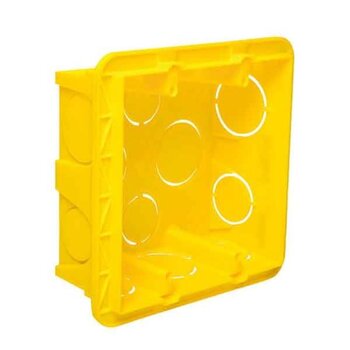 Caixa de Luz de Embutir 4x4 Quadrada Amarela - Legrand