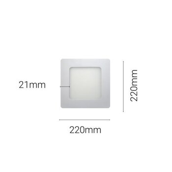 Painel de Embutir LED Quadrado Branco (6500K - Branco Frio) 22cm x 22cm Bivolt 18W - Demi