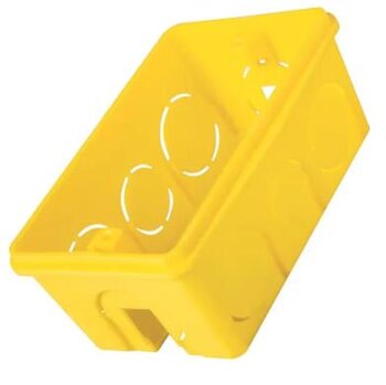 Caixa de Luz de Embutir 4x2 Retangular Amarela - Tramontina