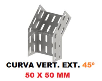 Curva  Vertical Externa P/ Eletrocalha 45G 50X50mm