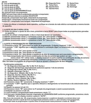 Timer Temporizador Digital DIN 20 Programações 16A. Bivolt Branco - Decorlux