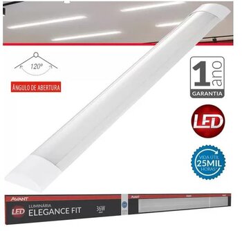 Luminária de Sobrepor LED Elegance FIT Retangular 3000K 36W Bivolt Branco - Avant