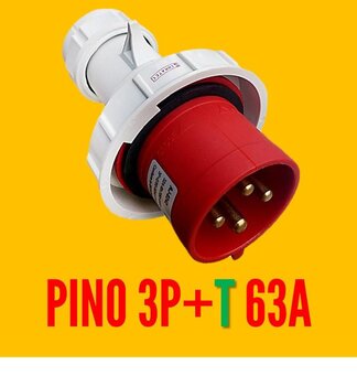 Plugue Industrial Pino Macho 3P+T 63A 6H