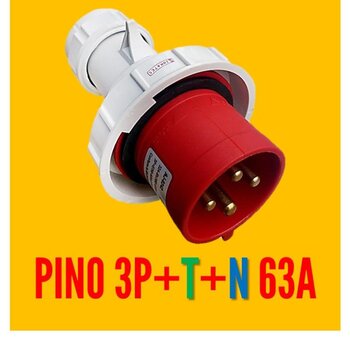 Plugue Industrial Pino Macho 3P+T+N 63A 6H