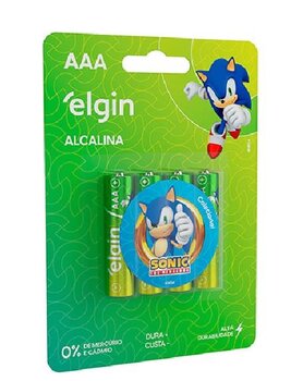 Pilha Alcalina AAA LR03 - 1.5V 4 Pilhas - Elgin