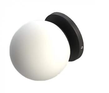 Arandela Palle 1xE27 Preto/Leitoso