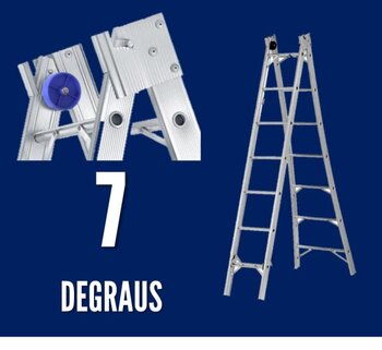 Escada Aluminio Dupla 2x7 Degraus